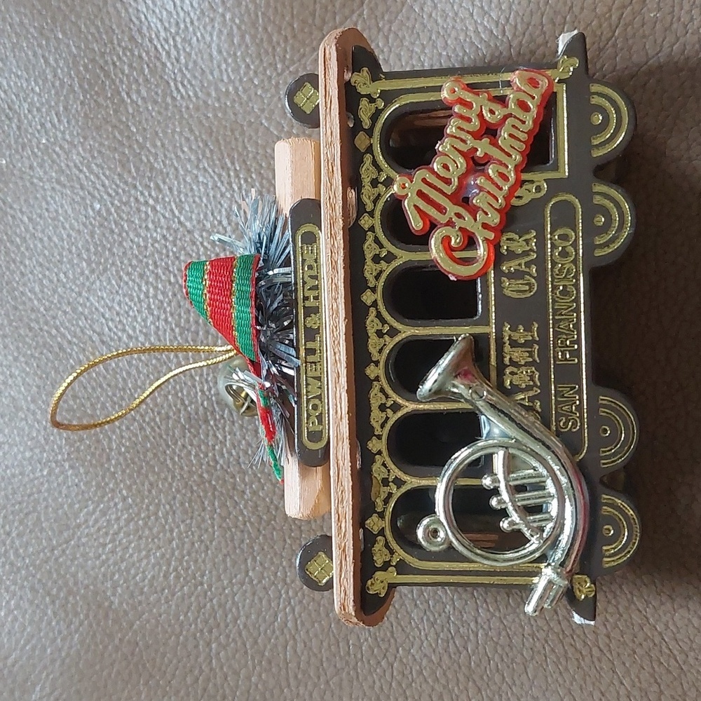 Merry Christmas Ornament San Francisco Cable Car 39 Powell & Hyde Holiday